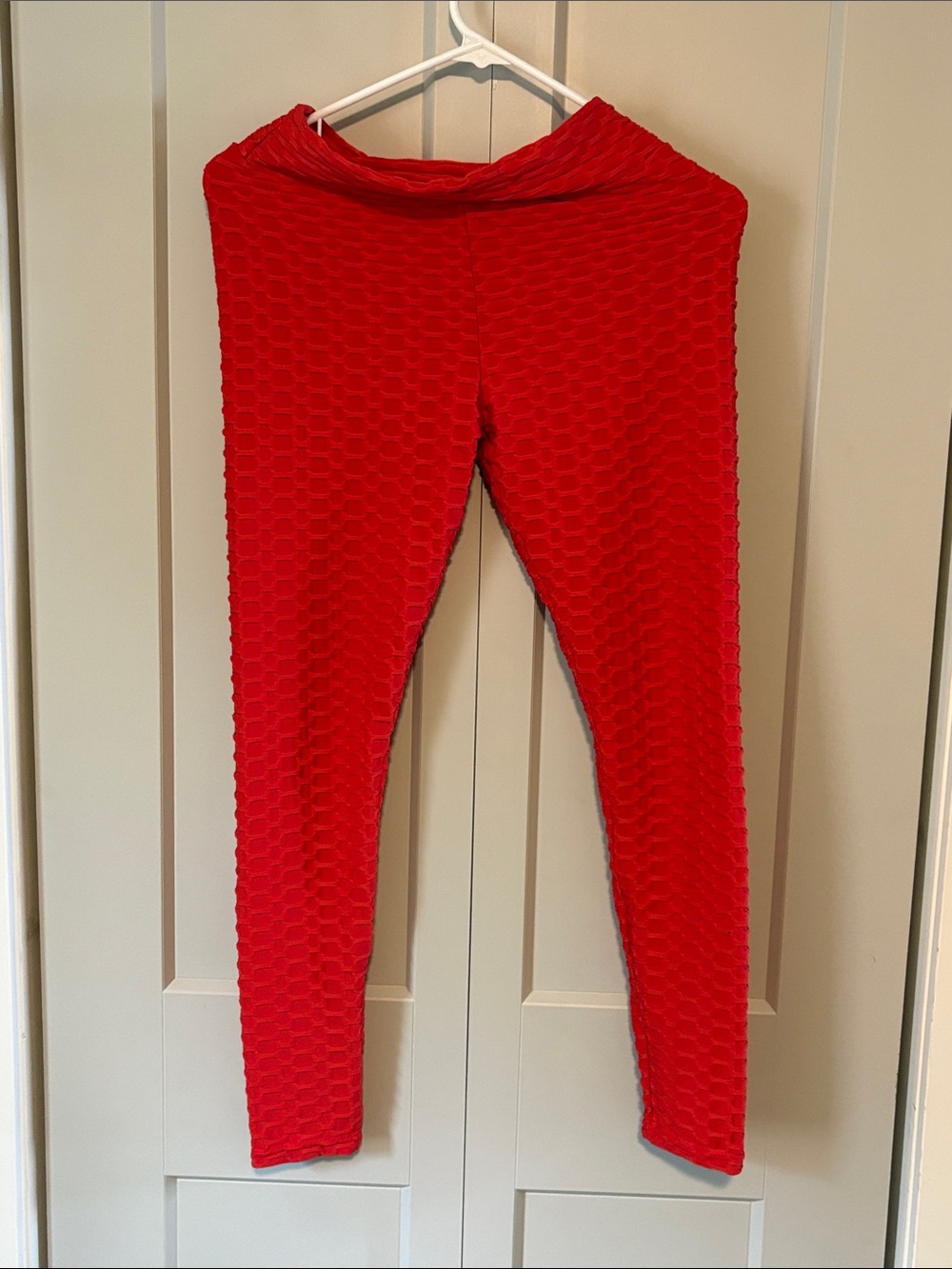 Woman’s Butt Enhancing Red Leggings